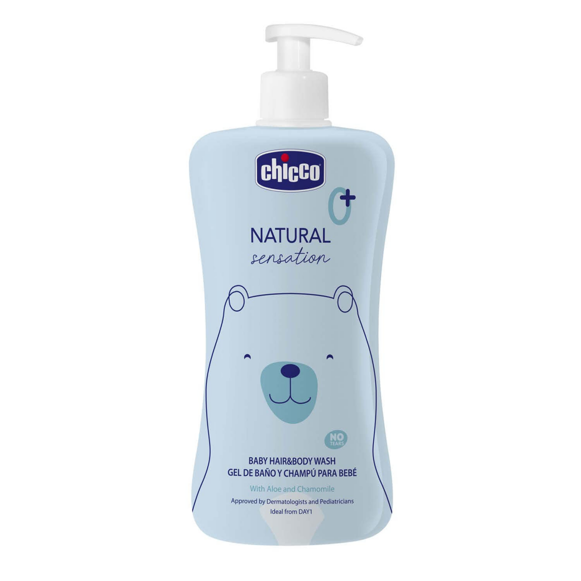 Chicco Natural Sensation Baby Bodywash & Shampoo with Aloe & Chamomile, |Ultra Soft Hair & Deeply Nourished Skin |No Tears Formula |No Harmful Ingredients |Dermatologist & Pediatrician Approved