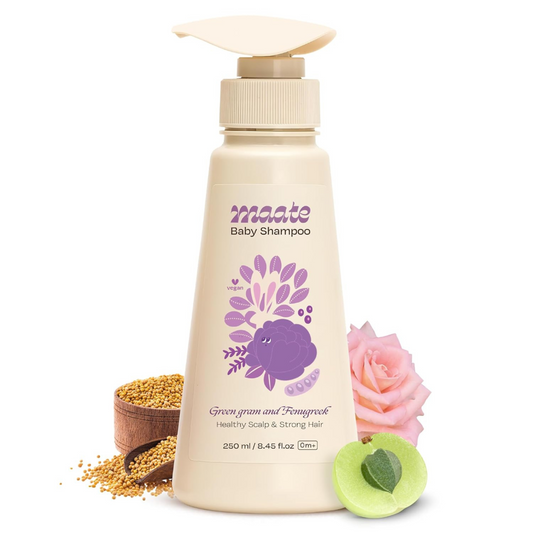 Maate Baby Shampoo | Deep Cleanses, Nourishes Scalp & Hair | With Ayurvedic Herbs like Shikakai & Amla | Baby Shampoo For Kids 0-12 Years | Baby Hair Shampoo | Tear Free & Chemical Free