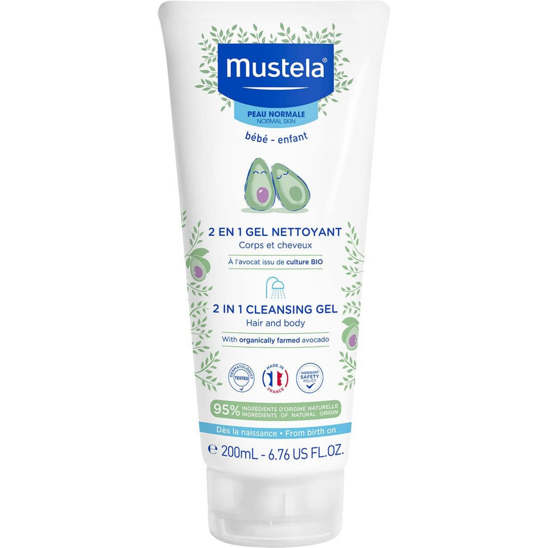 Mustela Hair and Body Wash, White, 200 ml