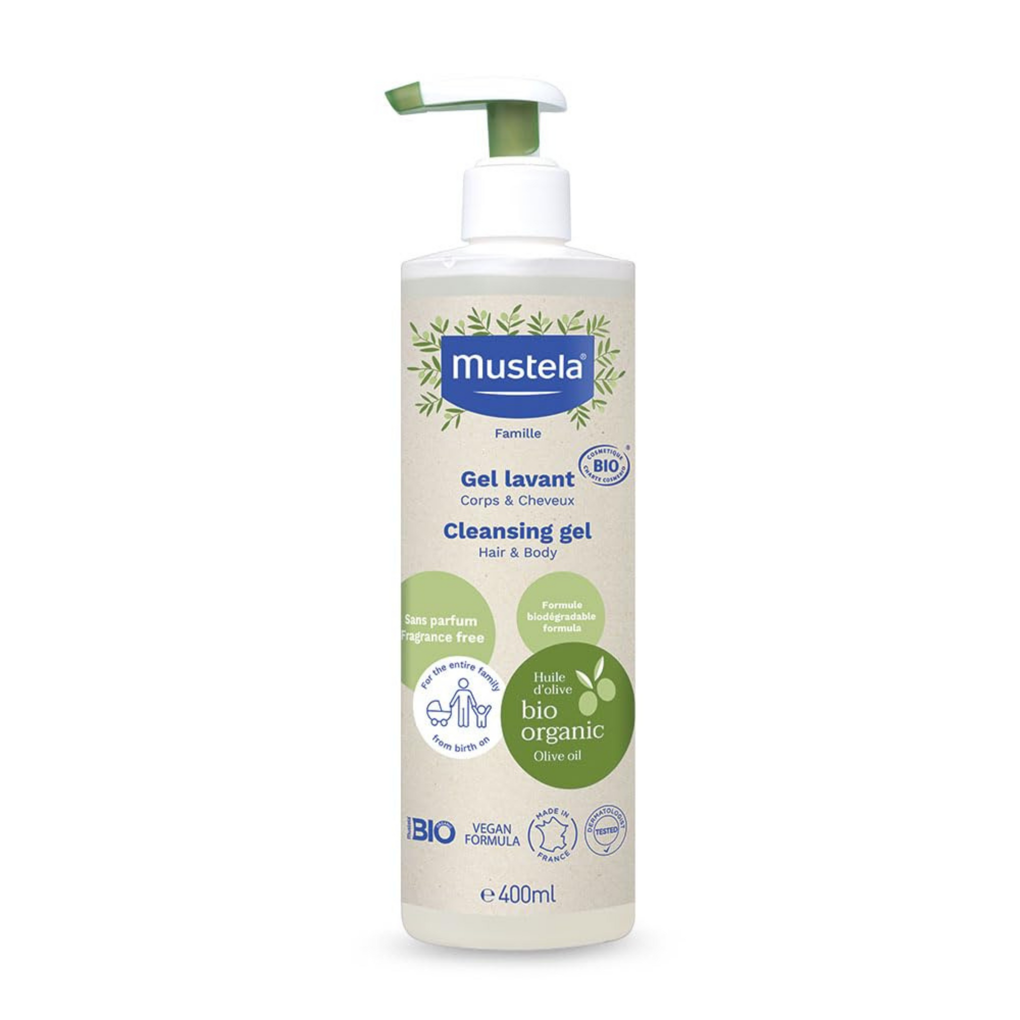 Mustela Organic Cleansing Gel 400ml - Gentle and Safe Baby Wash