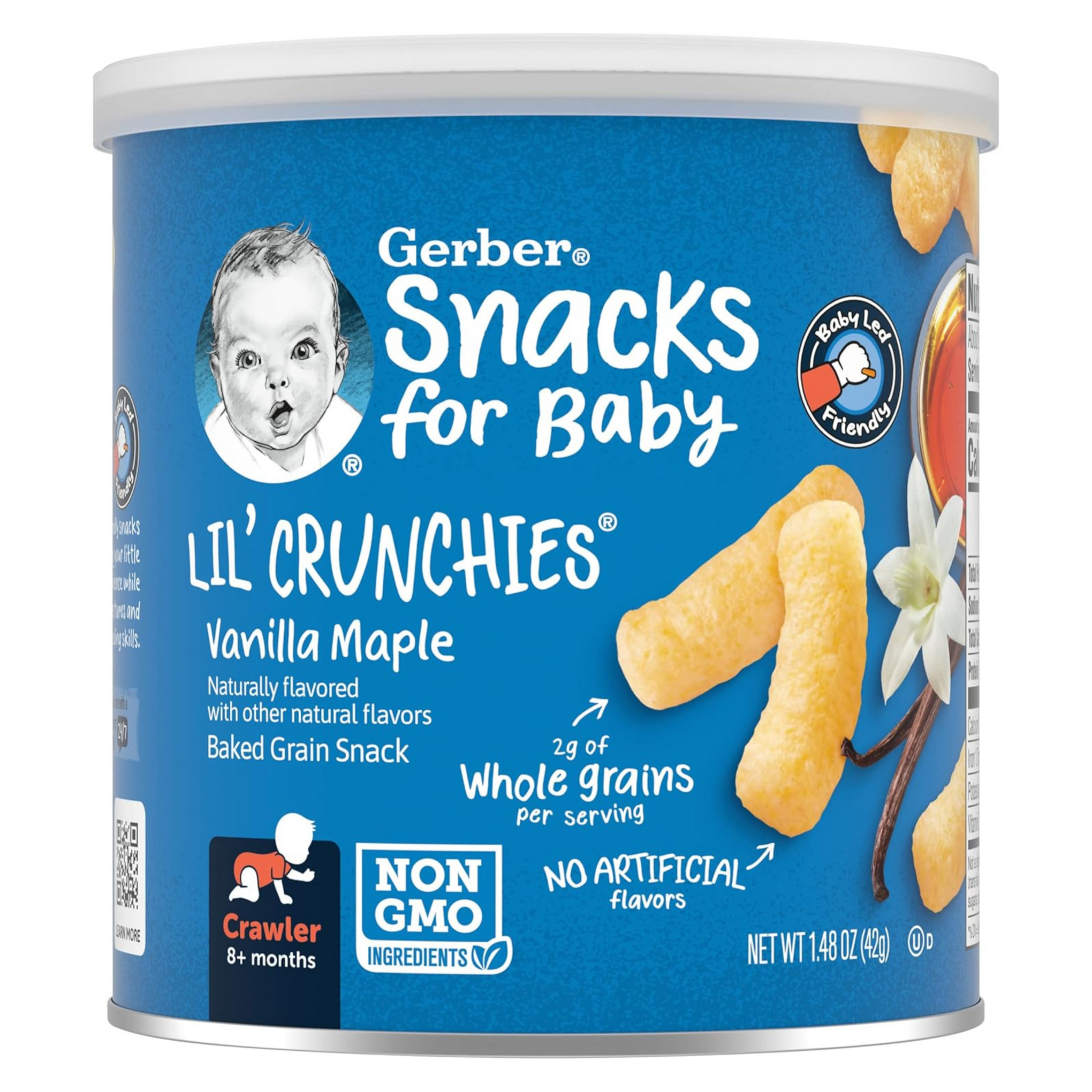 Gerber, Snacks for Baby, Lil' Crunchies, Baked Grain Snack, 8+ Months, Vanilla Maple, 1.48 oz (42 g)