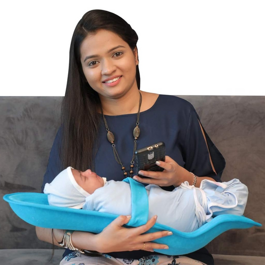 Hoopa Cotton Feeding Pillow R.Blue | Feeding Pad | Nursing Pad | Nursing Pillow | Infant Carrier | Newborn Carrier | Reclined Carrier With Belt