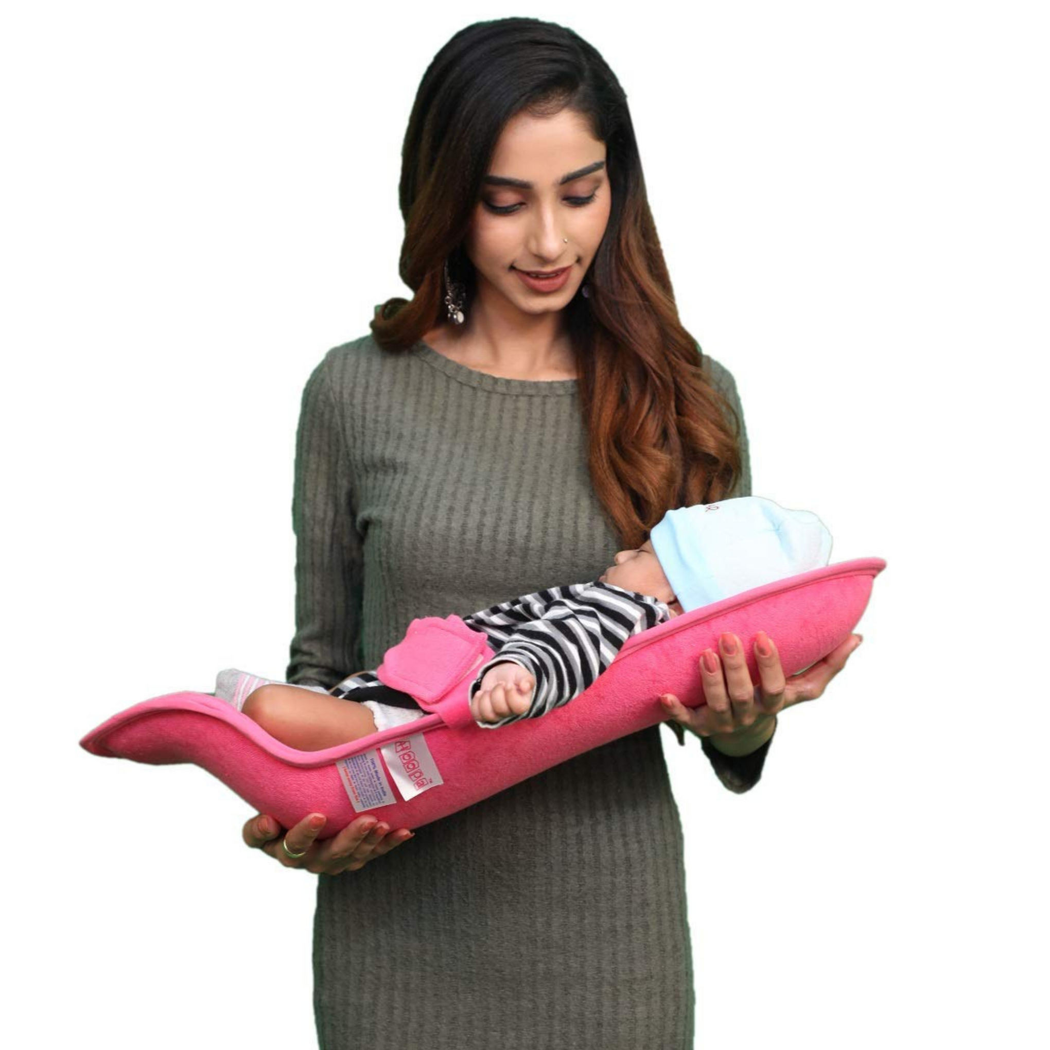 Hoopa Cotton Feeding Pillow Rani | Feeding Pad | Nursing Pad | Nursing Pillow | Infant Carrier | Newborn Carrier | Reclined Carrier With Belt