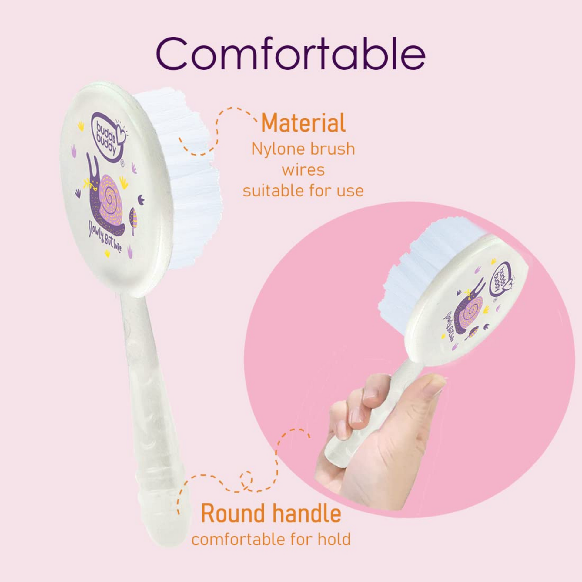 Buddsbuddy Disco Baby Brush & Comb 2pcs