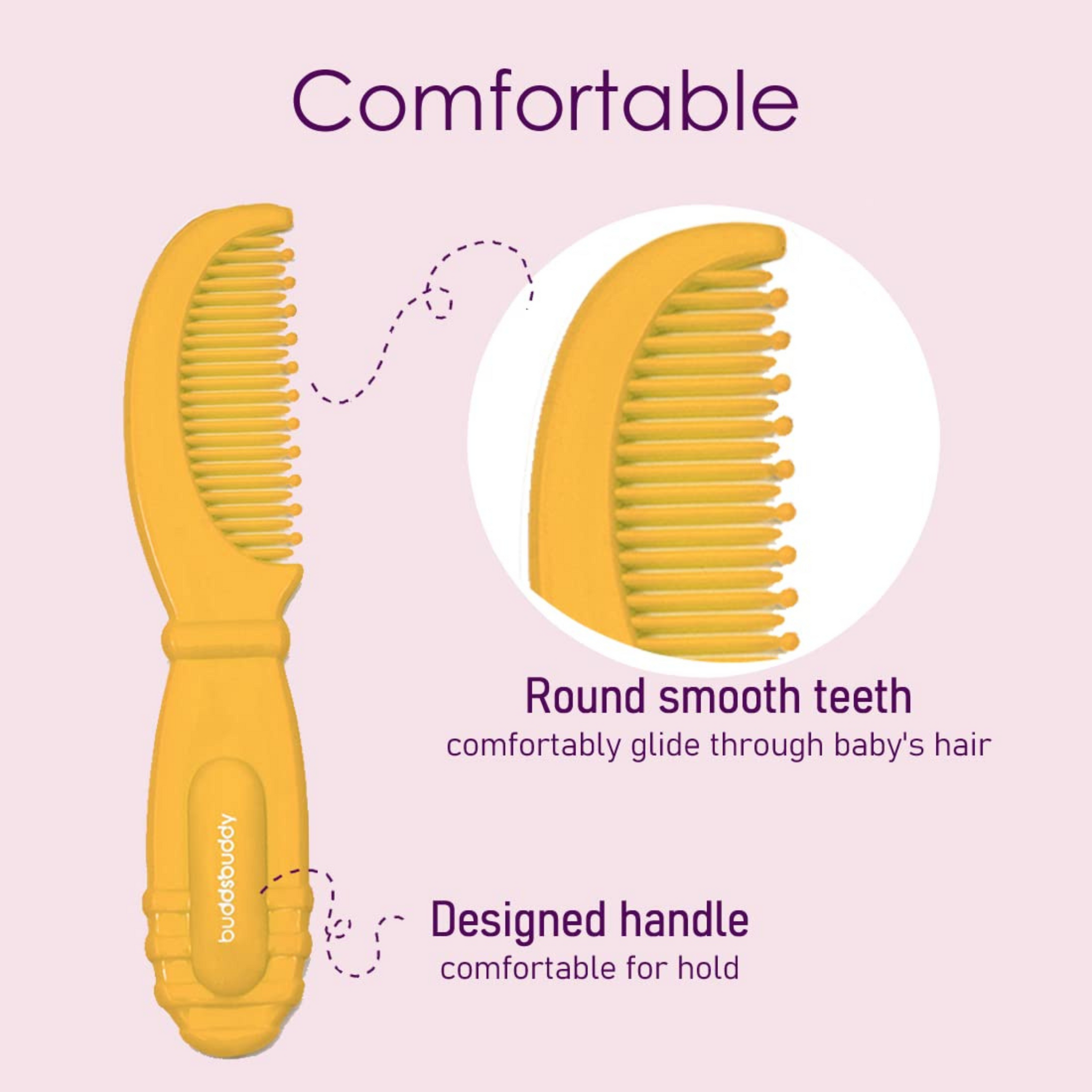 Buddsbuddy Disco Baby Brush & Comb 2pcs