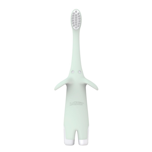 Dr. Brown's Infant-To-Toddler Manual Toothbrush, Elephant, Mint, 0-3 Years, 1 Piece,Green