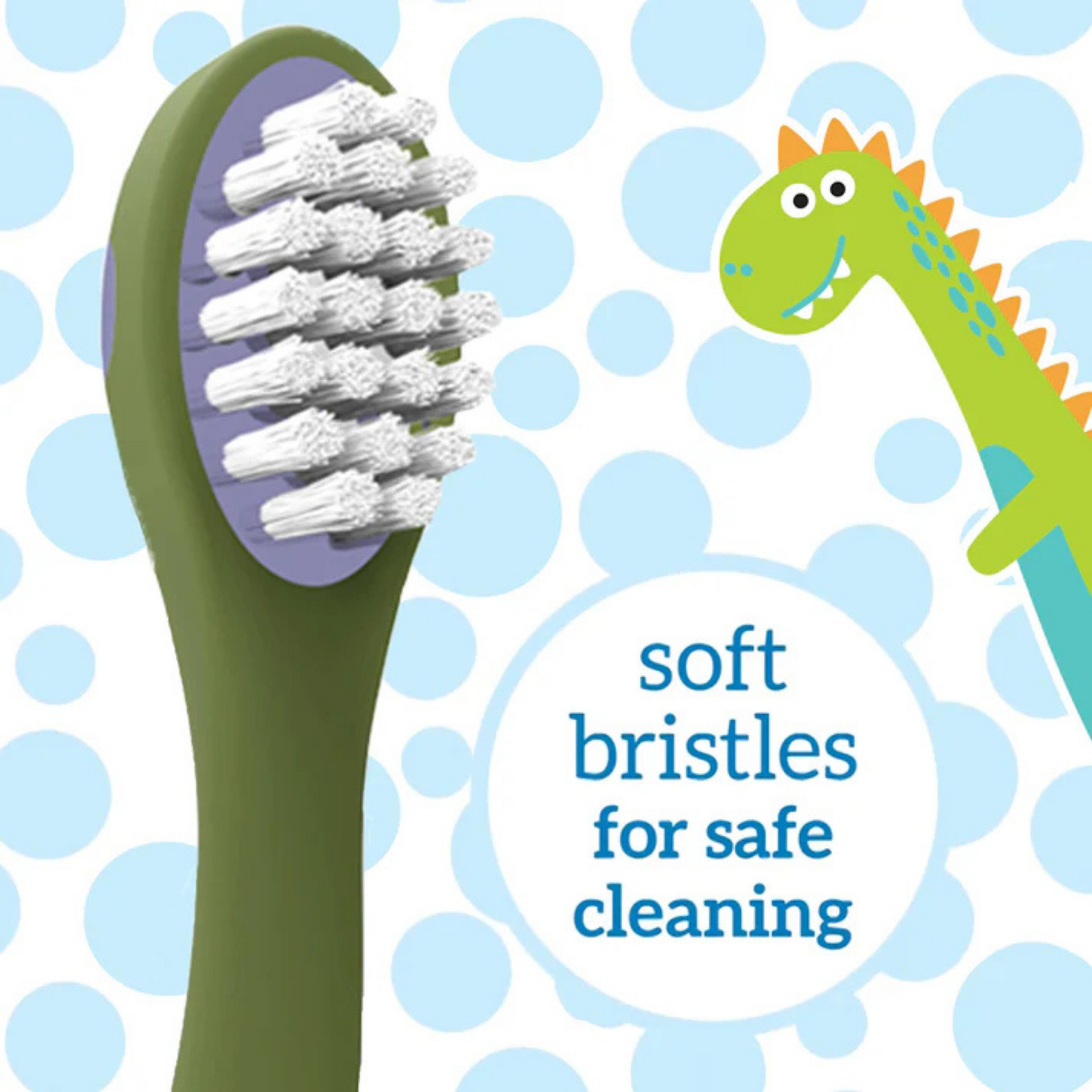 Dr. Brown's Toddler Baby Toothbrush-12 to 48M-Dinosaur