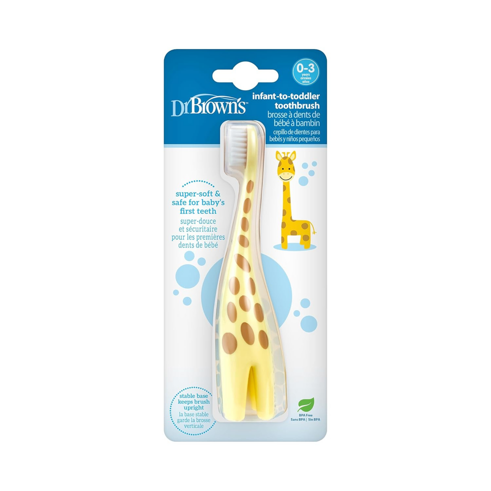 Dr. Brown's Infant-To-Toddler Toothbrush, Giraffe, Manual, Yellow, Pack of 1