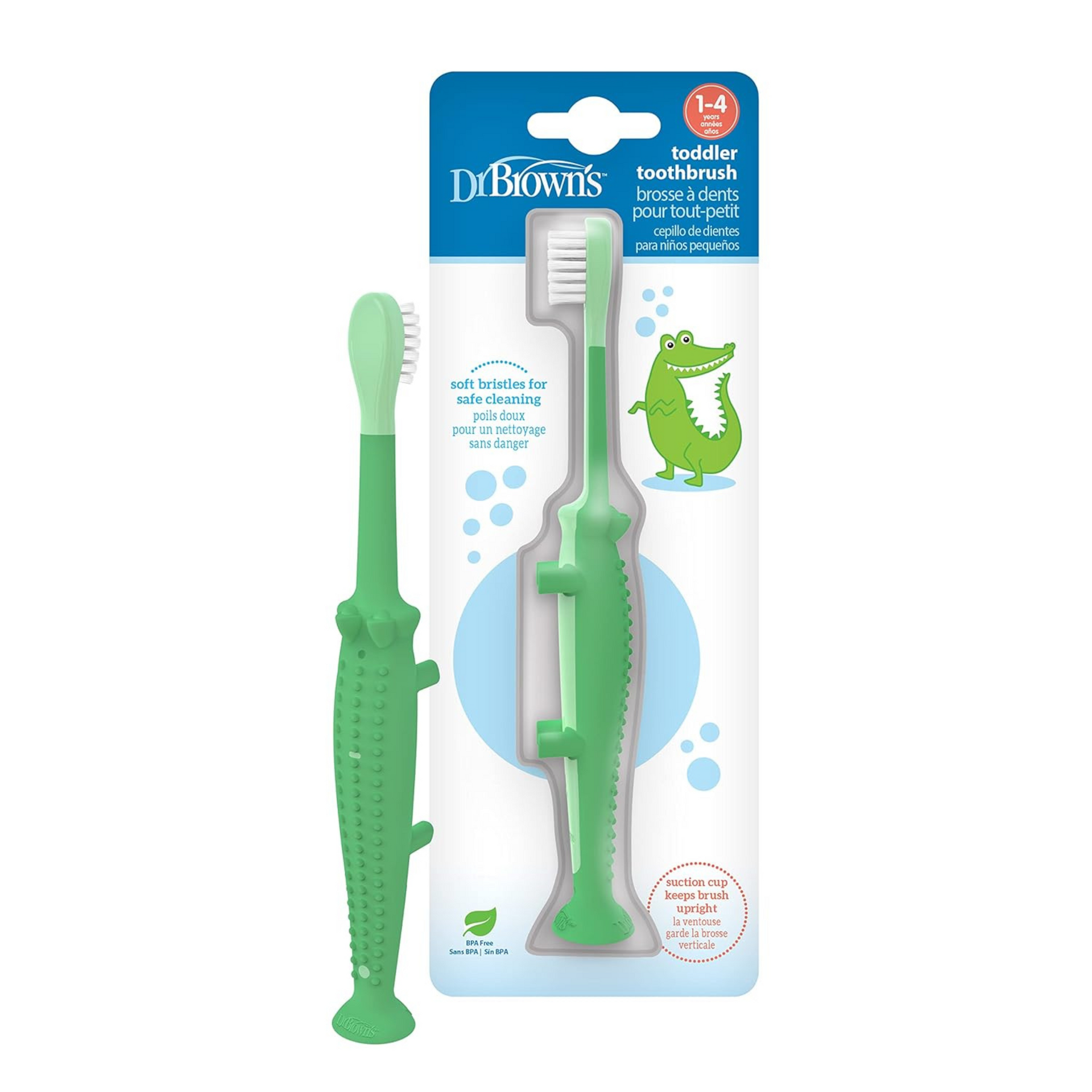 Dr. Brown's Infant-To-Toddler Manual Toothbrush, Green - 1.00 Count