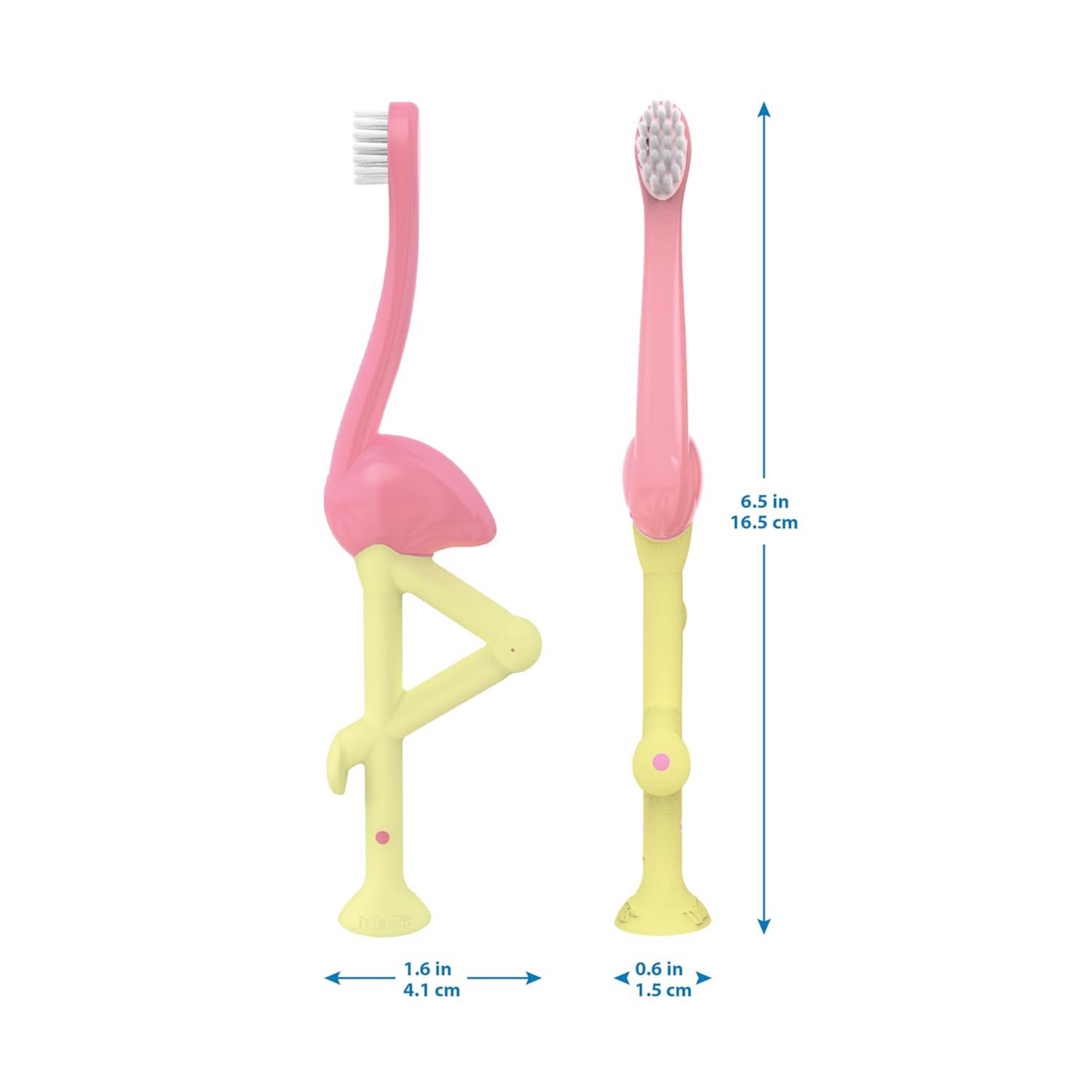 Dr. Brown's Toddler And Baby Manual Toothbrush, Flamingo, 1 Count, Multicolor