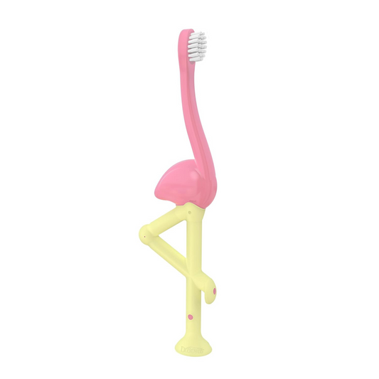 Dr. Brown's Toddler And Baby Manual Toothbrush, Flamingo, 1 Count, Multicolor