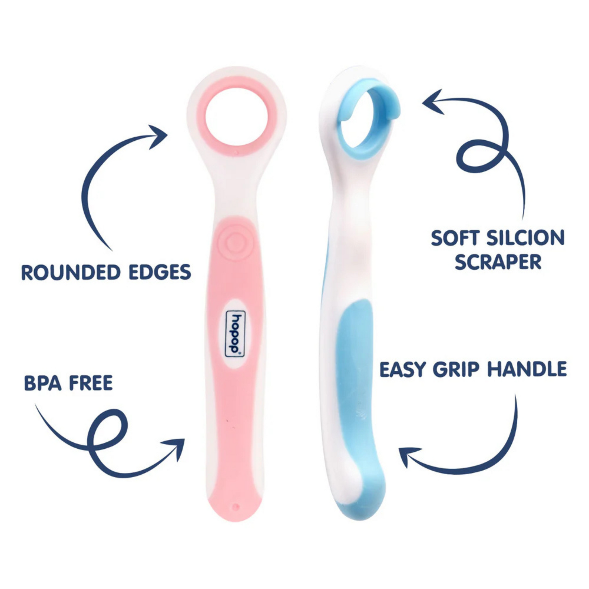 Hopop Soft and Gentle Rounded Edges Tongue Cleaner