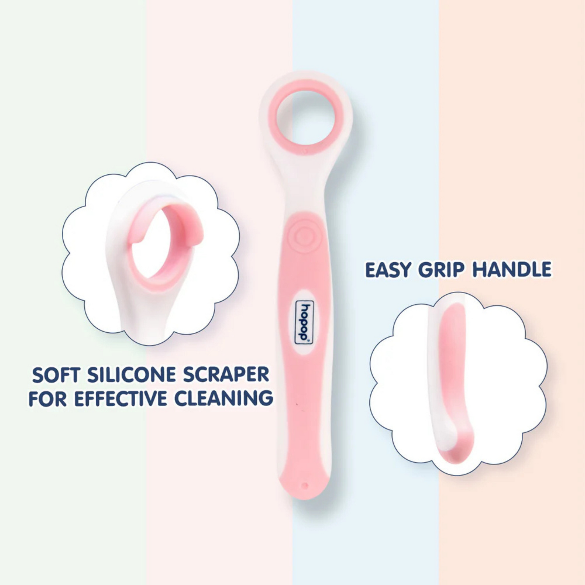 Hopop Soft and Gentle Rounded Edges Tongue Cleaner