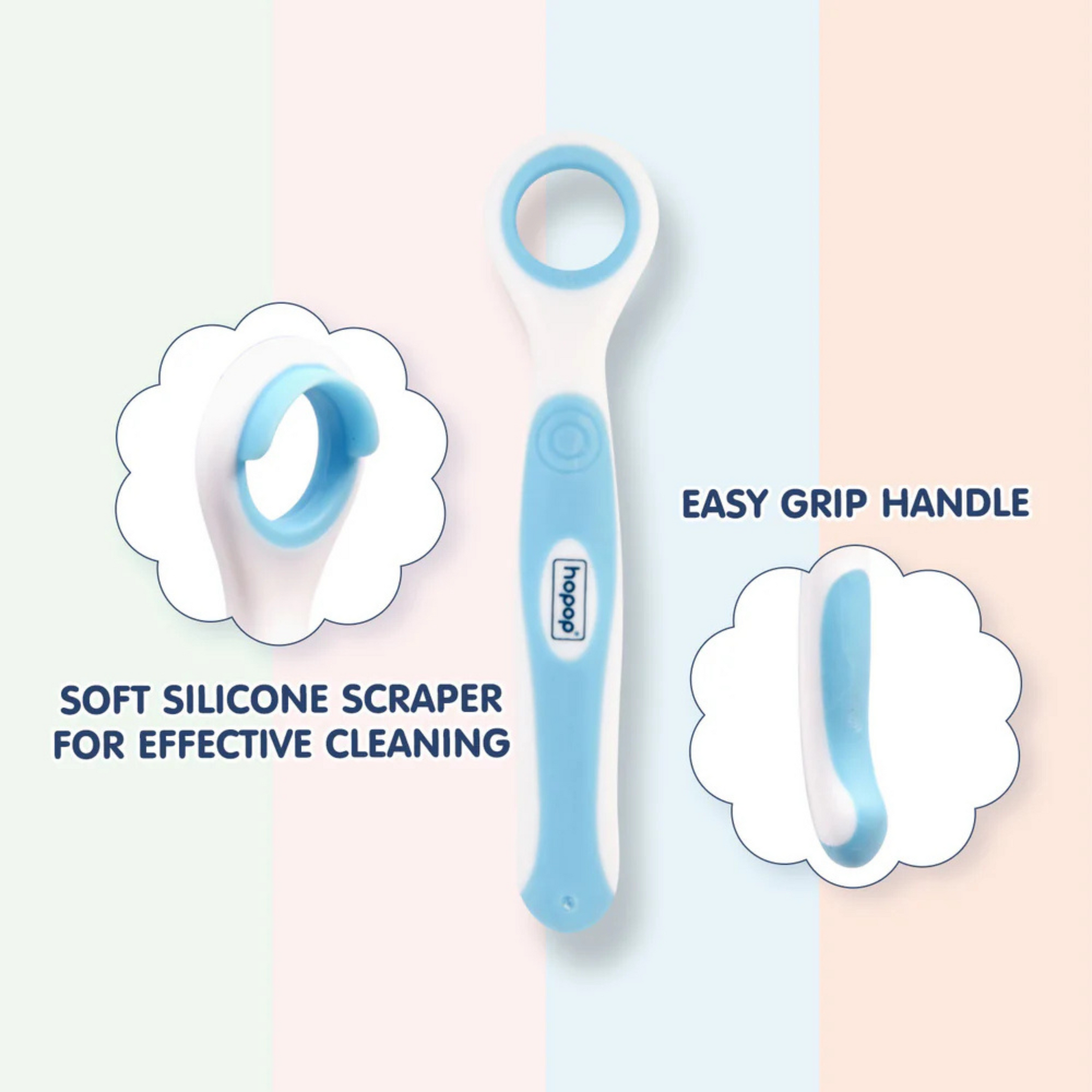 Hopop Soft and Gentle Rounded Edges Tongue Cleaner