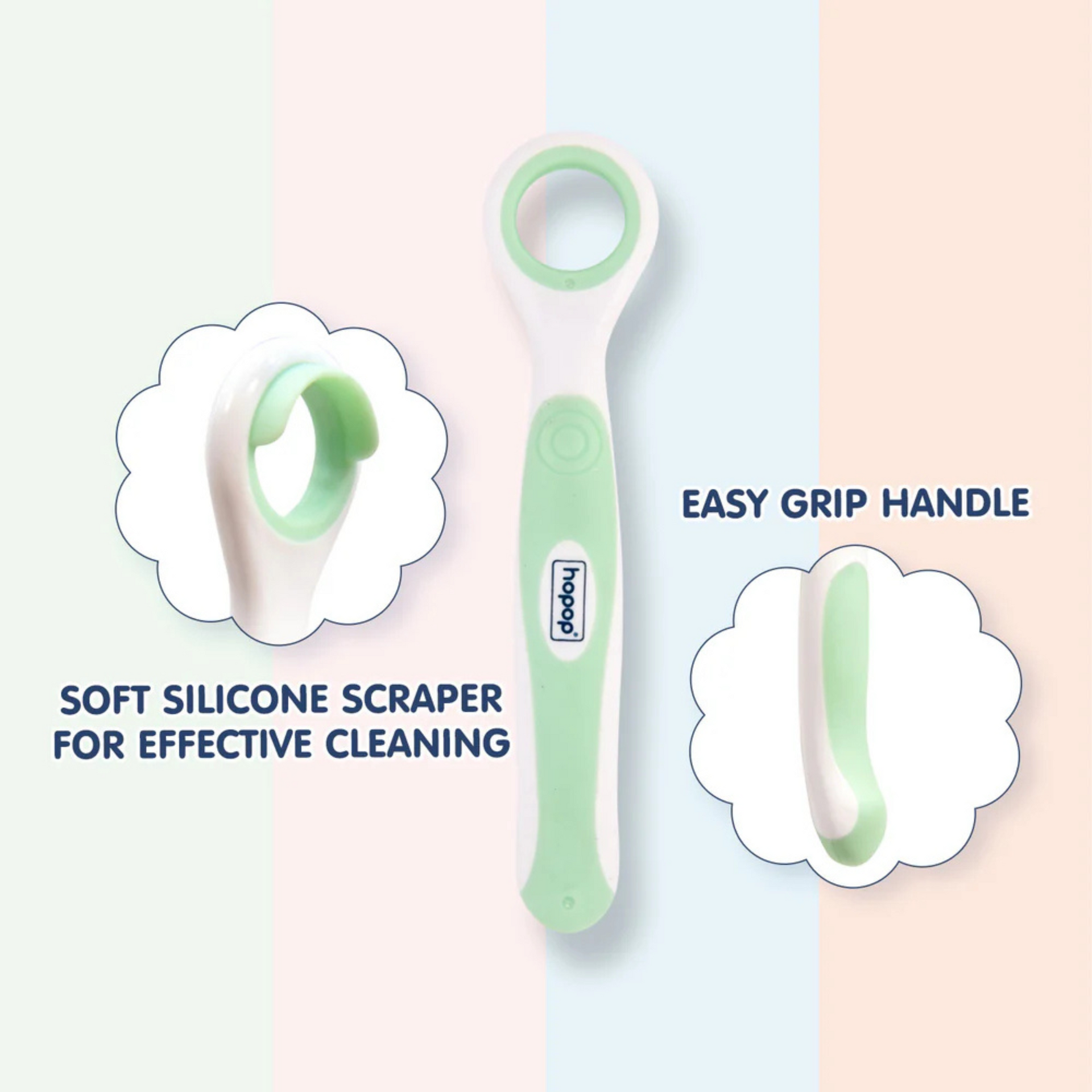 Hopop Soft and Gentle Rounded Edges Tongue Cleaner