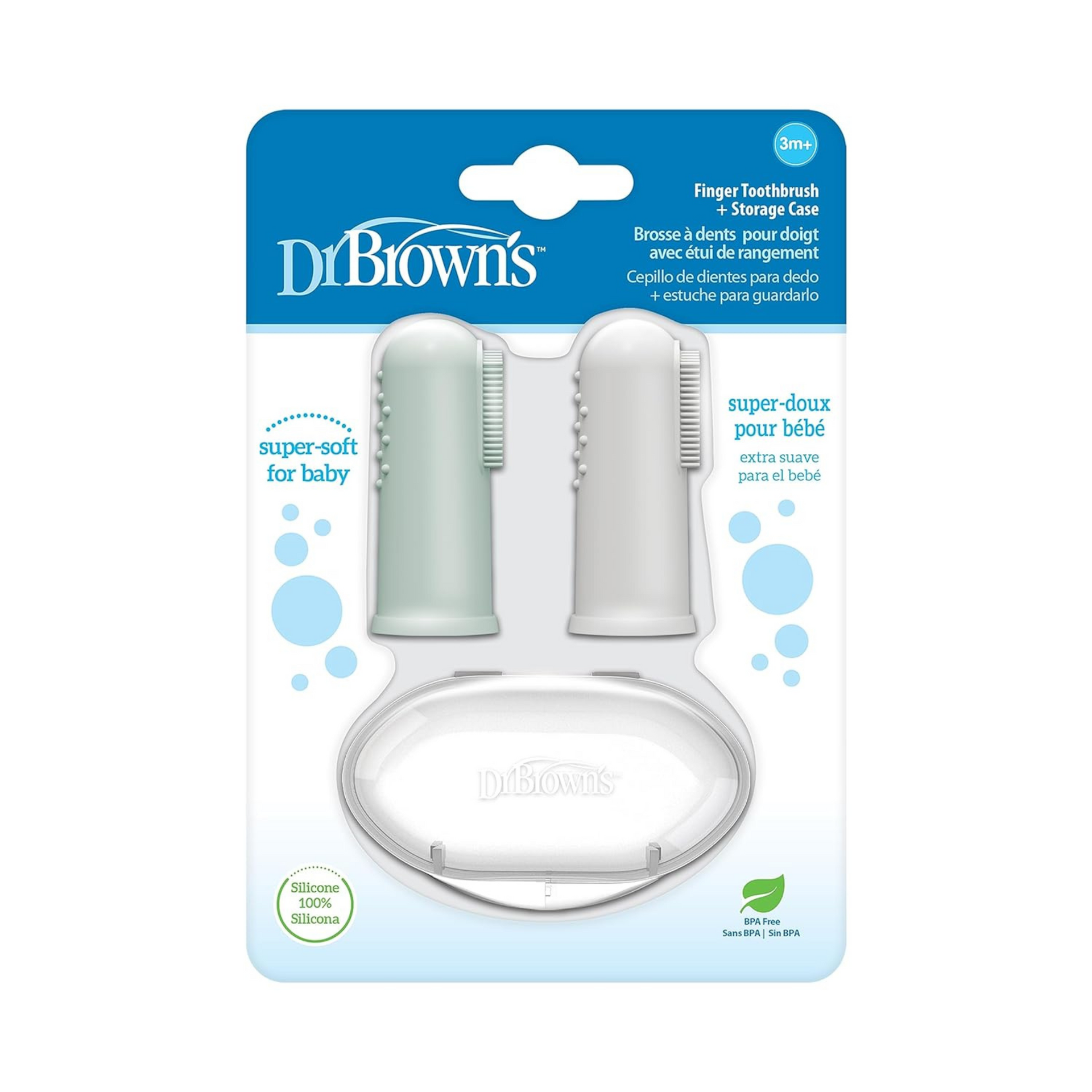 Dr. Brown's Silicone Finger Toothbrush with case - 2 Pack