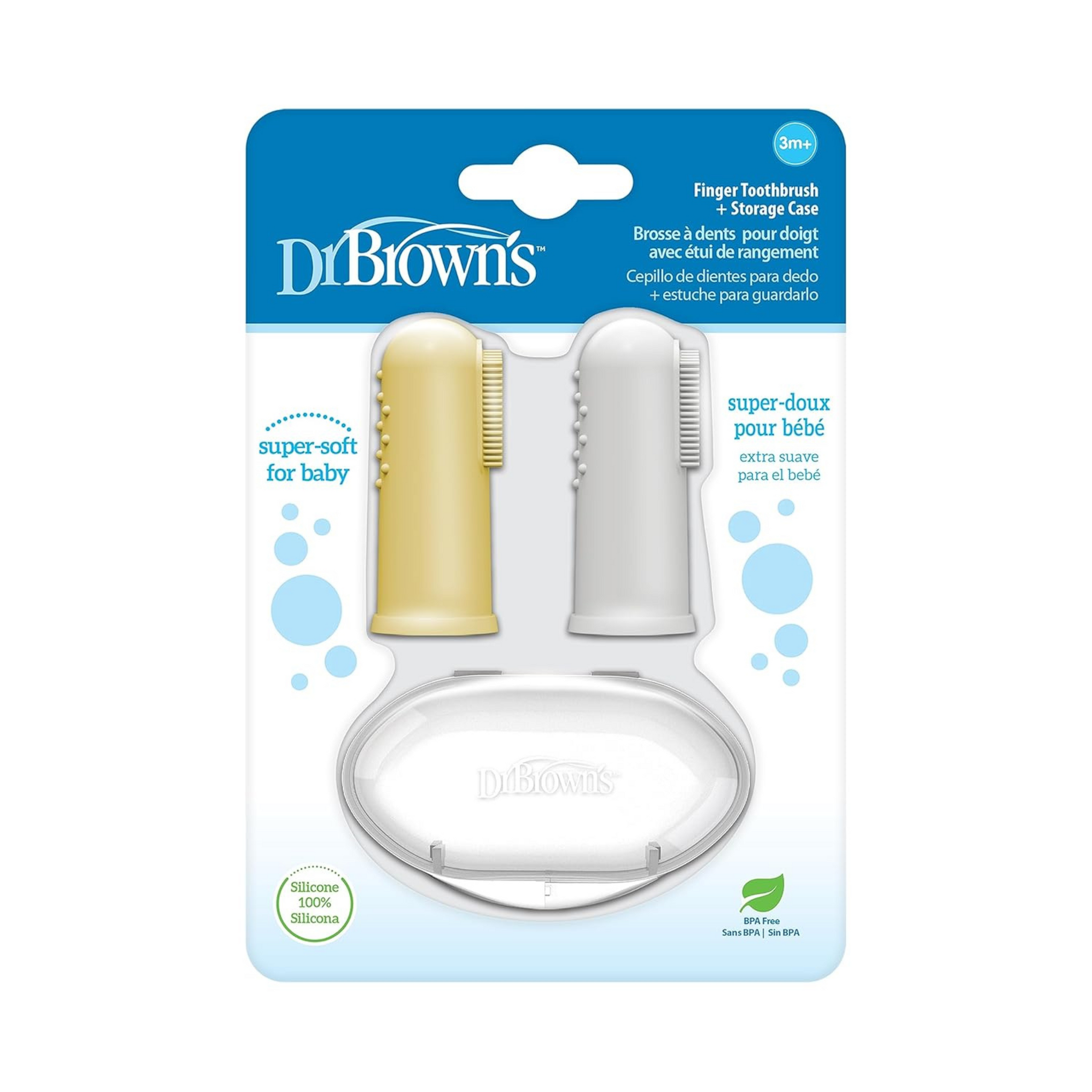 Dr. Brown's Silicone Finger Toothbrush with case - 2 Pack