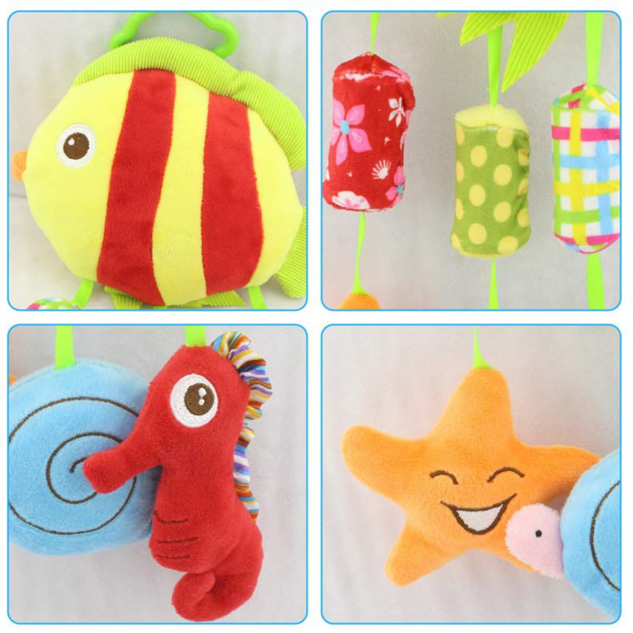 Smile Baby™ Baby Crib & Stroller Plush Playing Toy Car Hanging Rattles Multi desgine (Big Fish)