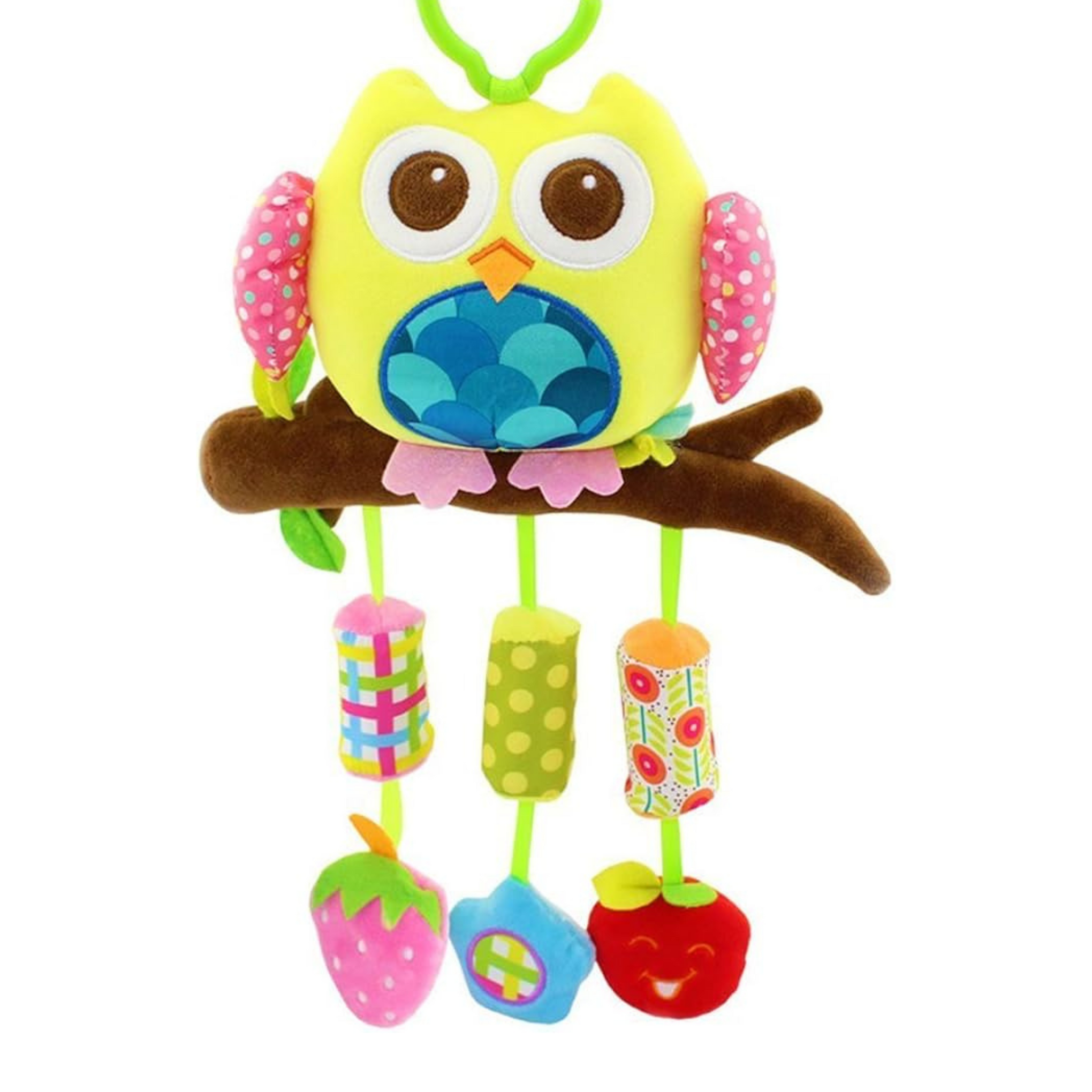 Smile Baby™ Baby Crib & Stroller Plush Playing Toy Car Hanging Rattles Multi desgine (Owl Yellow)