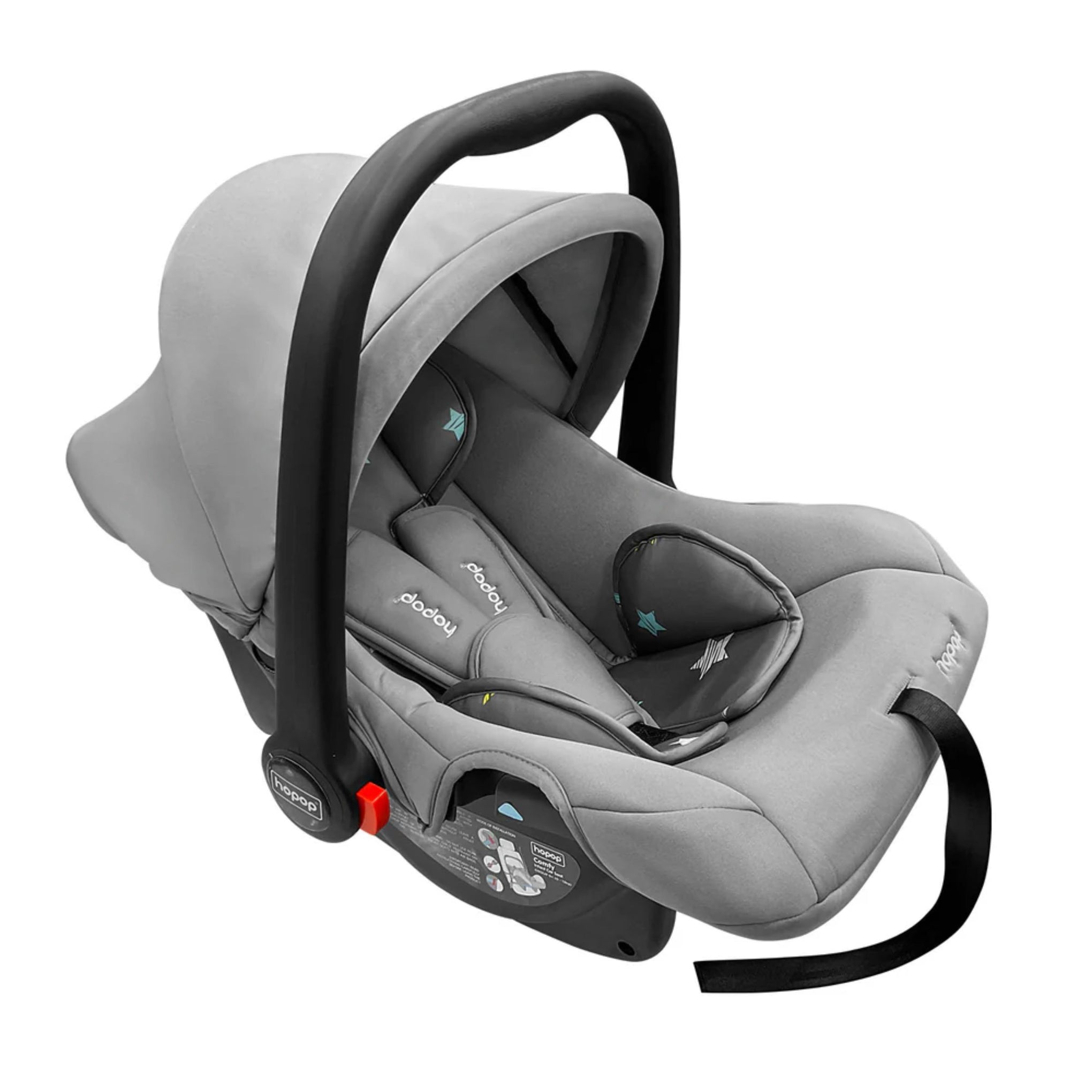 Hopop Baby Car Seat | 4 in 1 Multi-Purpose Infants Car Seat /Carry Cot /Rocker /Feeding Chair for 0 to 15 Months | 3 Point Adjustable Safety Belt Car Seat for Baby | Weight Capacity Up to 13 Kgs.