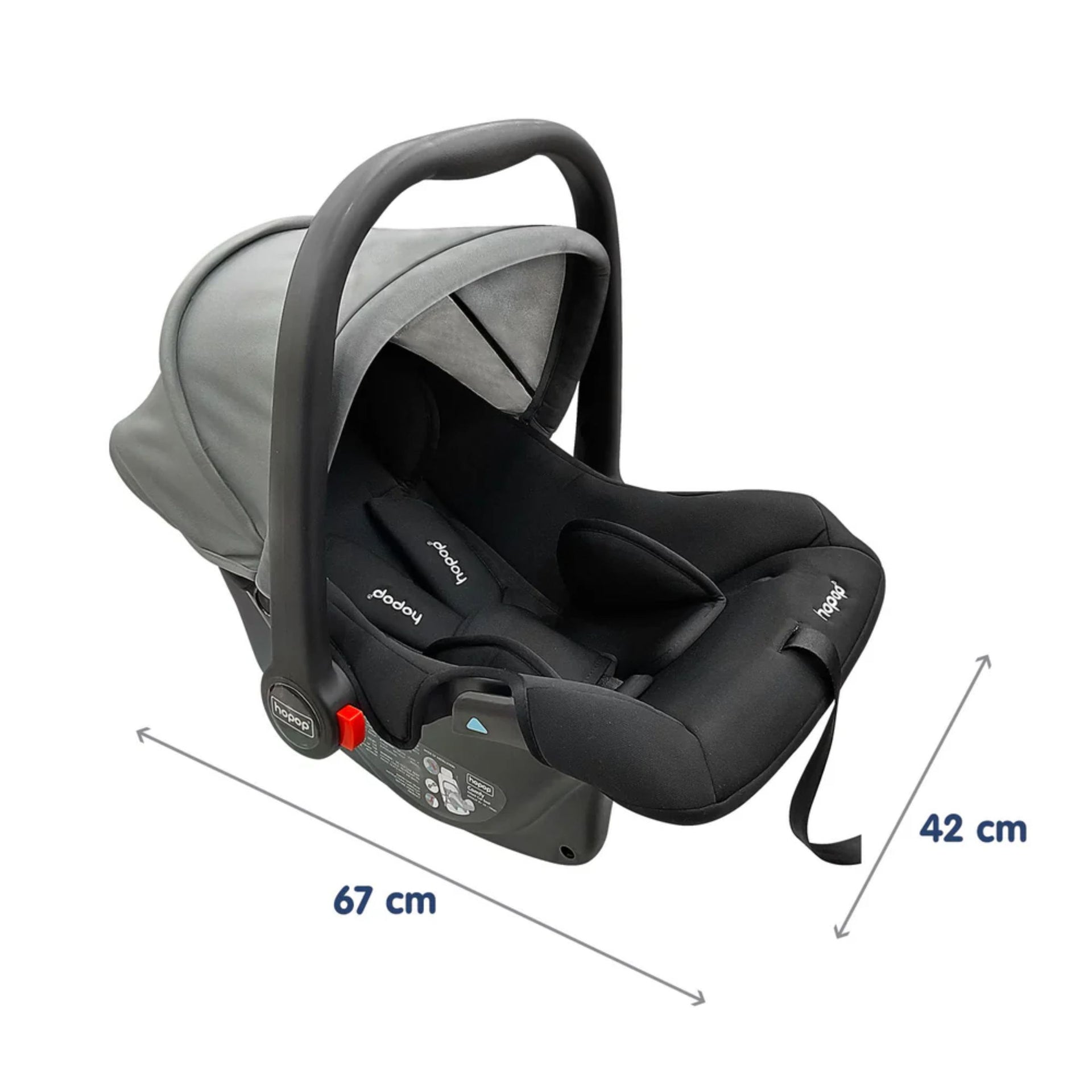 Hopop Baby Car Seat | 4 in 1 Multi-Purpose Infants Car Seat /Carry Cot /Rocker /Feeding Chair for 0 to 15 Months | 3 Point Adjustable Safety Belt Car Seat for Baby | Weight Capacity Up to 13 Kgs.