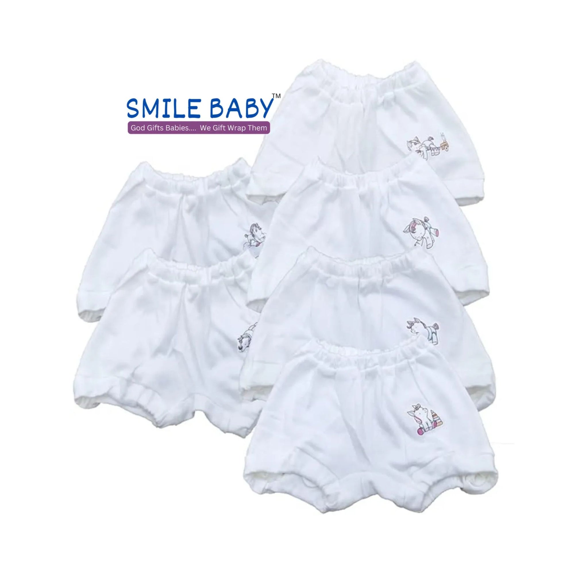 SMILE BABY Unisex Cotton Panties (Pack of 6).