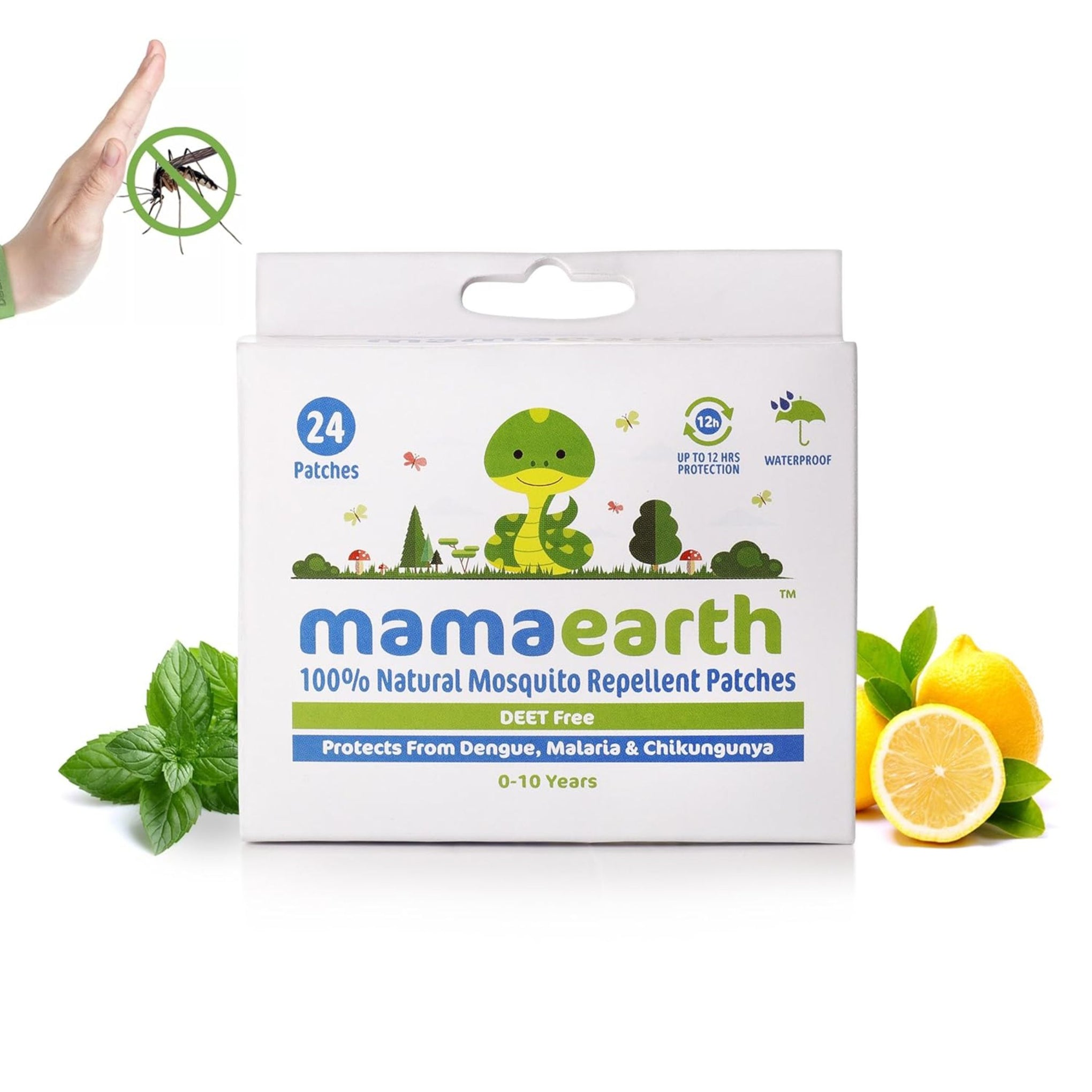 Mamaearth Natural Repellent Mosquito Patches For Babies with 12 Hour Protection,White,24 Patches