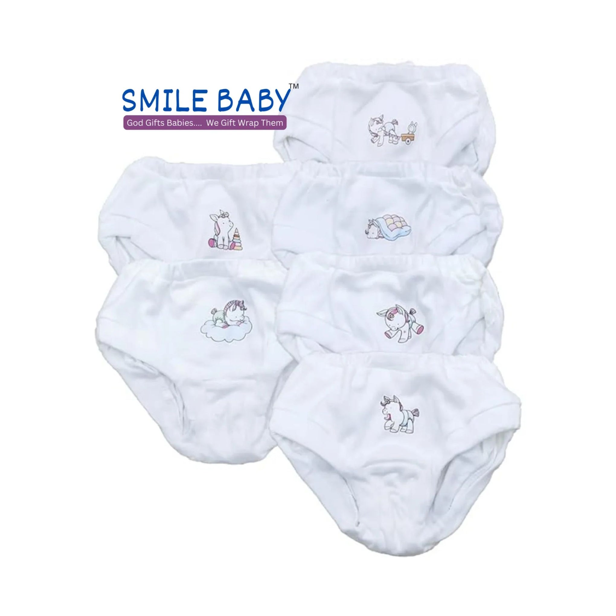 SMILE BABY Unisex Cotton Panties (Pack of 6).