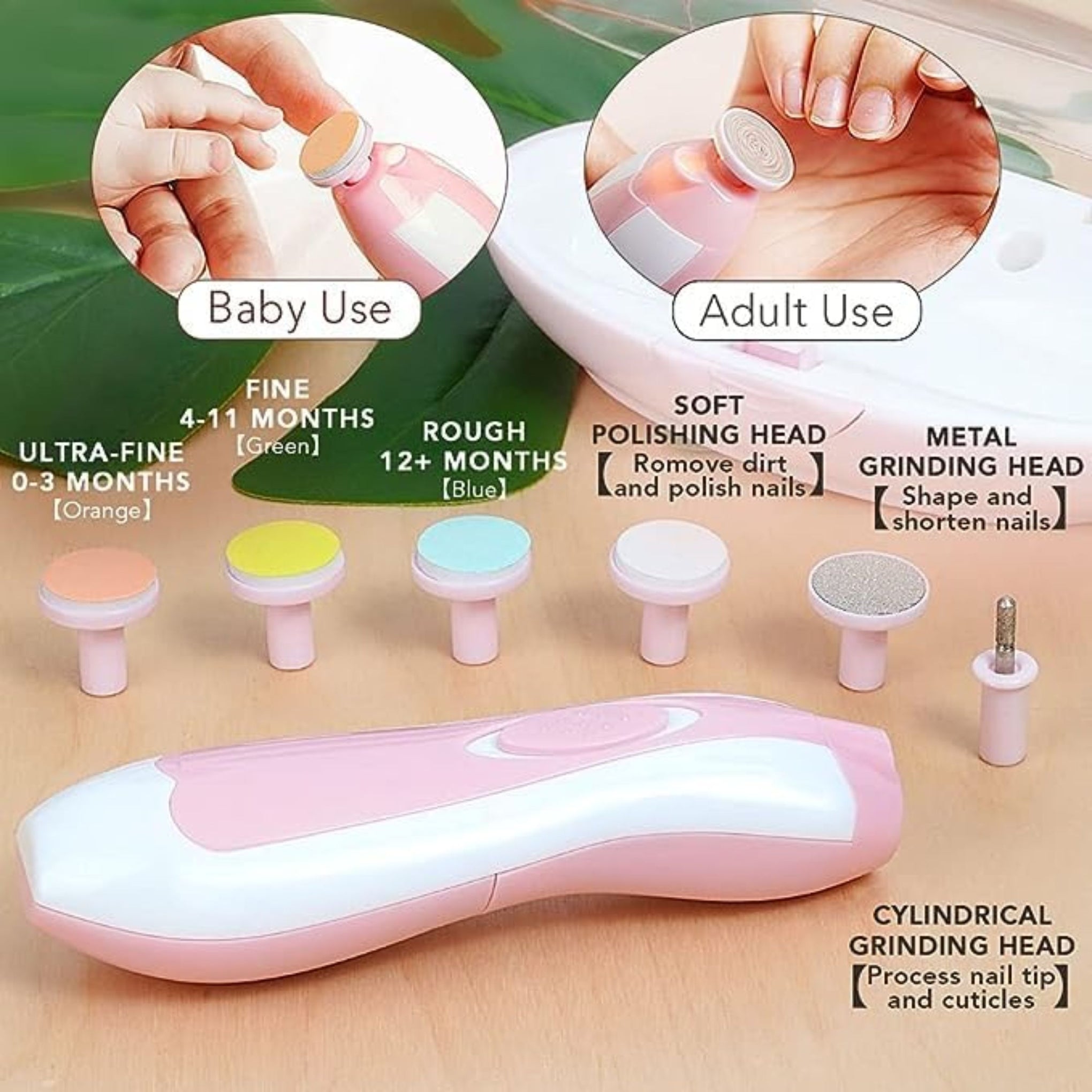 Smile Baby Electric Nail Trimmer For Baby, Baby Nail Trimmer, Baby Nail Cutter, Nail Trimmer For New Born Baby, Kids Nail Cutter With Light (Pink)