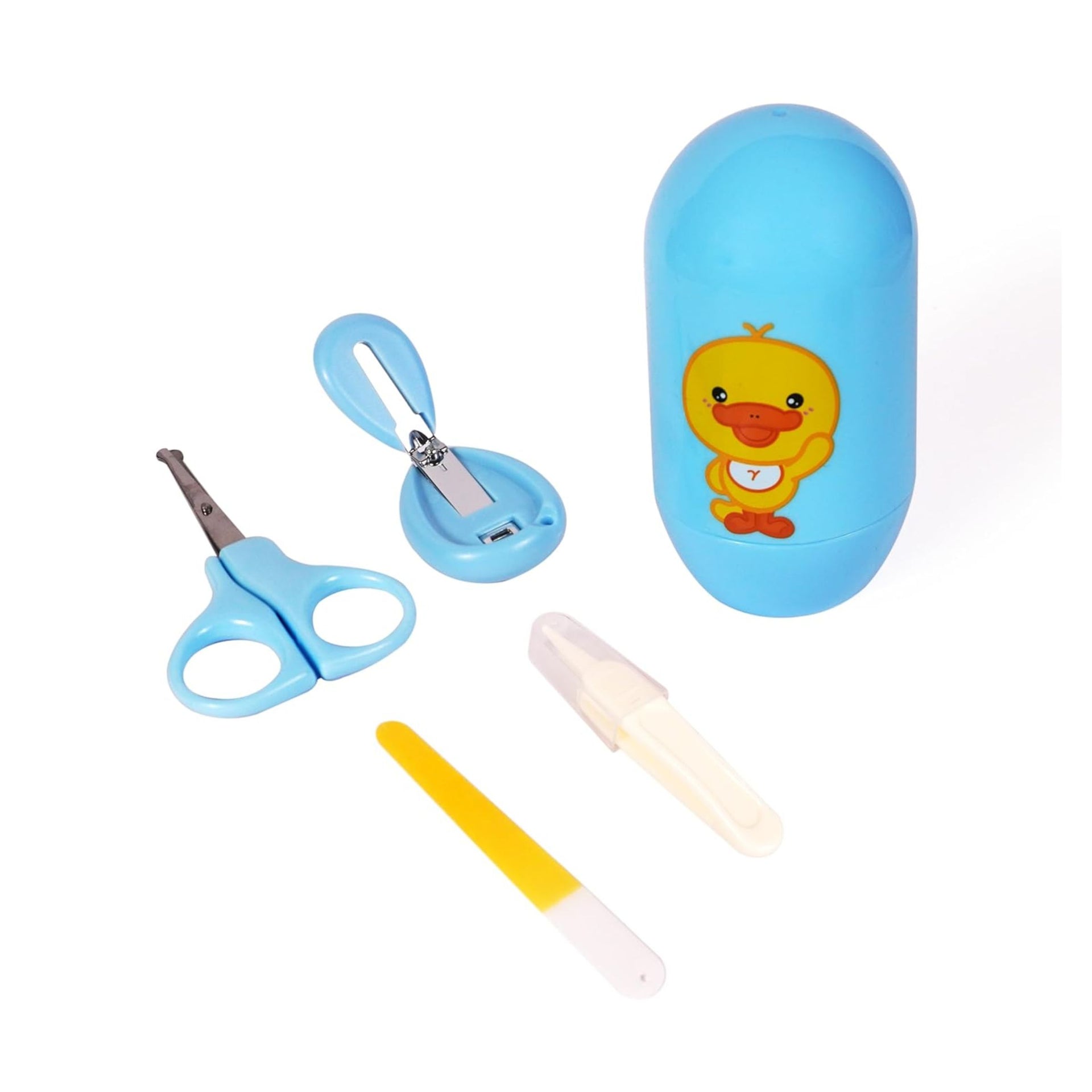 Smile Baby Baby Nail Care Kit (Nail Clipper, Scissors, File, and Tweezer) | Baby Pedicure and Manicure Kit | 0m+ Baby Nails Kit | Full Nail Care Set | Nail Cutter Kit (Sky-Blue)