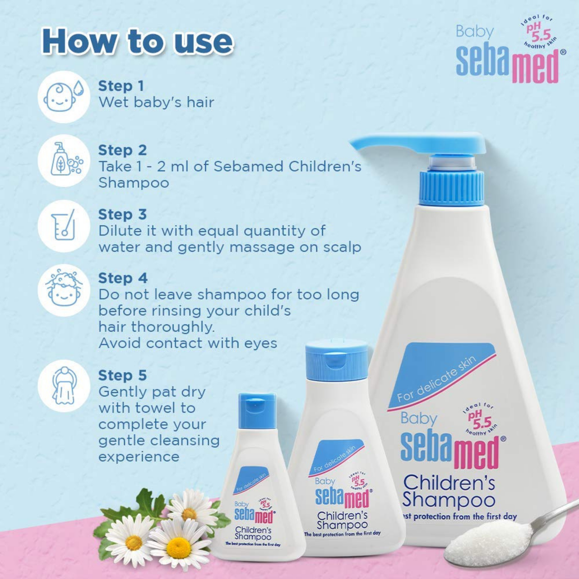 Sebamed Baby Shampoo |pH 5.5| Ideal for Newborn’s delicate scalp| No Tears