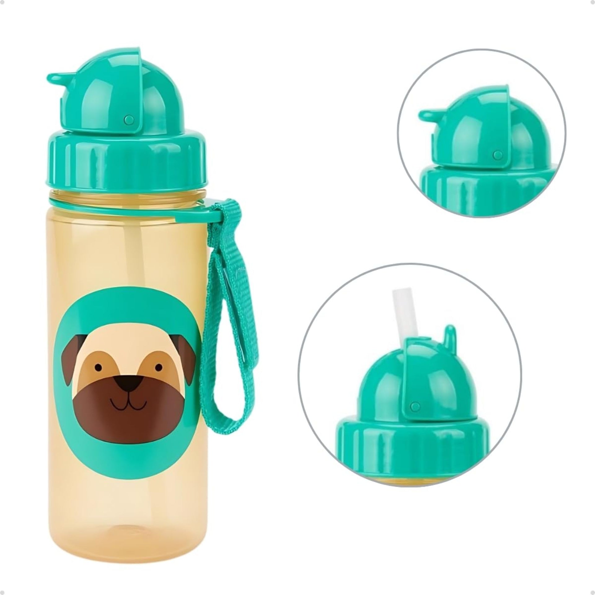 Skip Hop Zoo Straw Bottle Polypropylene Pug (18 Months to 36 Months)