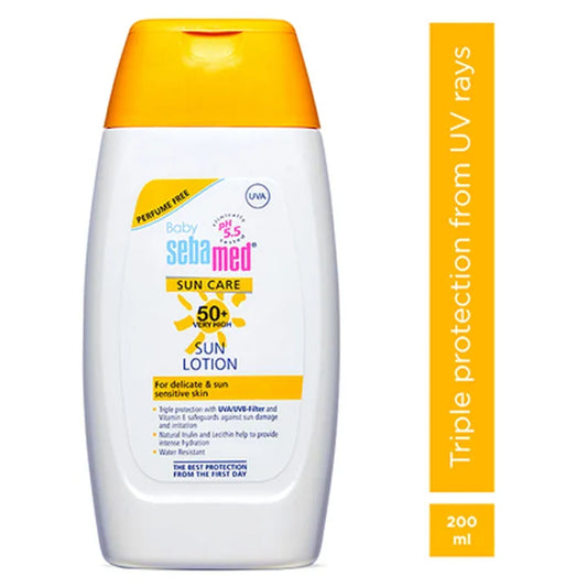 SebaMed Baby Sun Lotion 200 Ml|Ph 5.5|Triple Protection from Uv Rays|Water & Sweat Resistant|, SPF 25, for All Skin Types