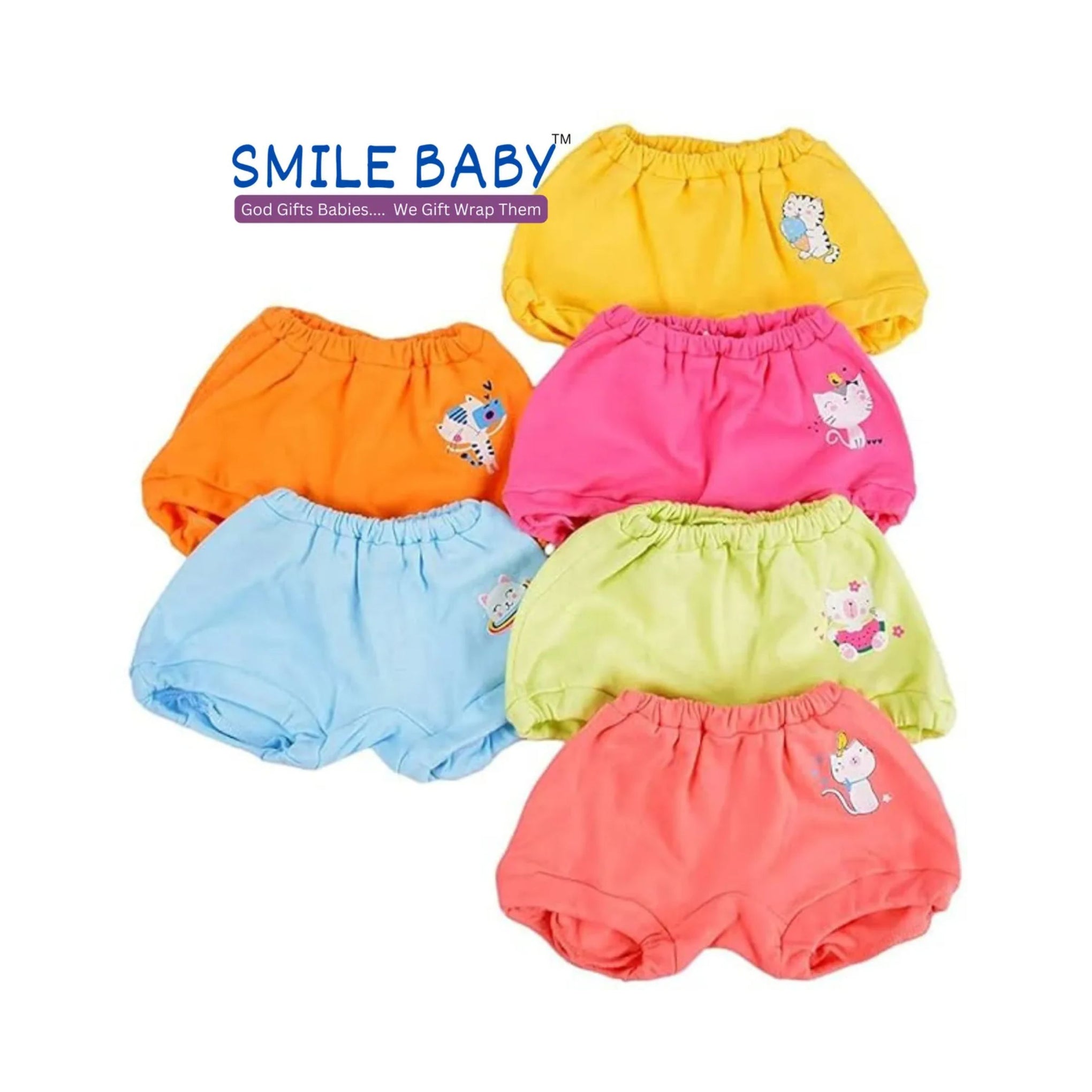 SMILE BABY Unisex Cotton Panties (Pack of 6).