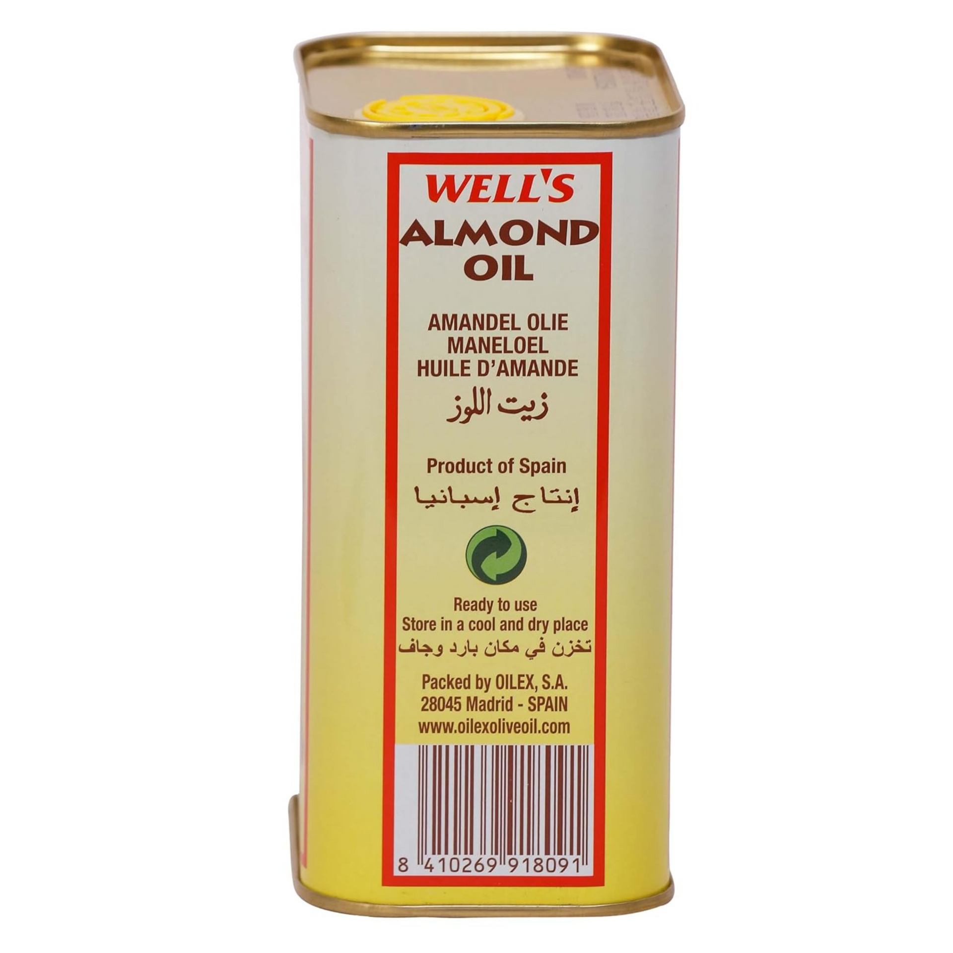 Wells 100% Pure Almond Oil Packed and Imported from Spain | Sweet Almond Oil for Body, Skin & Hair | Helps Enhance Memory | for New Born Baby Massage | Beauty & Skin Massage